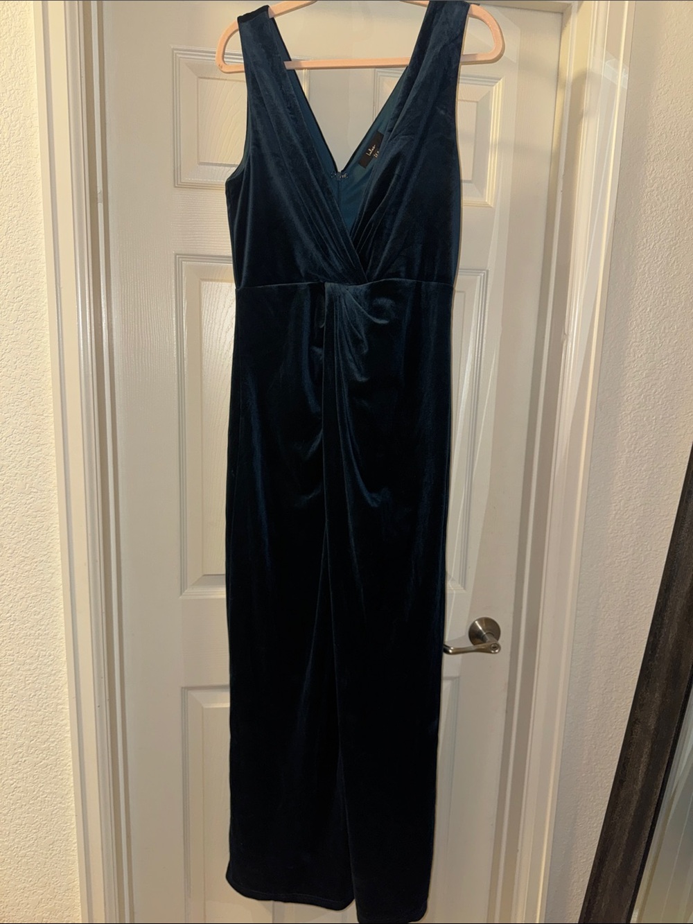 Lulu's Peacock Blue Velvet Dress